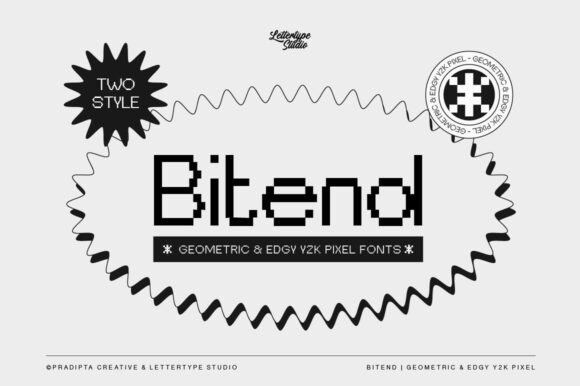 Bitend Font: Edgy Pixel Y2K Type for Bold Campaigns