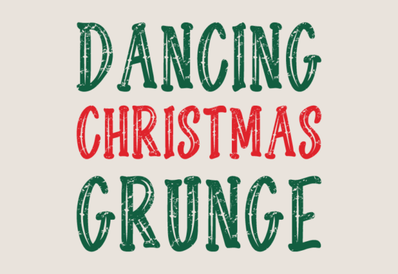 Dancing Christmas Grunge Font for Handmade Holiday Designs