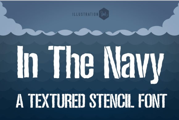 In the Navy Font: Bold Stencil Typography for Web Design