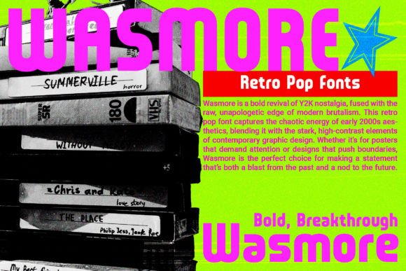 Wasmore Font: Y2K Retro Style for Modern Crafts